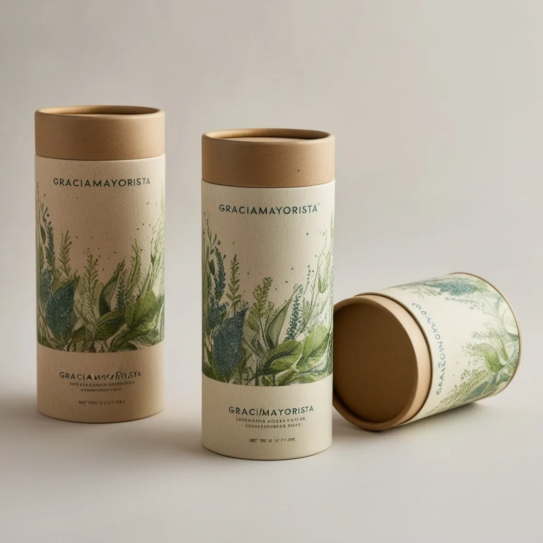 Graciamayorista biodegradable environmentally friendly food grade kraft paperboard cylinder box tea paper tube packaging-1