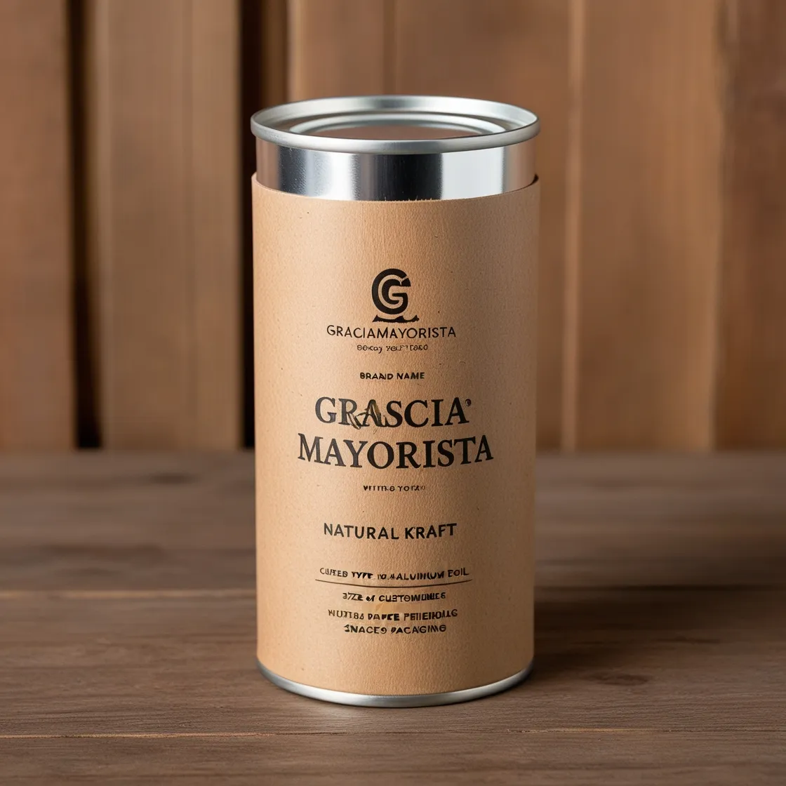 Graciamayorista customizable kraft paper snack jar with easy tear lid