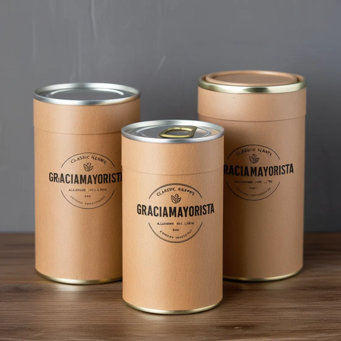 Graciamayorista customizable kraft paper snack jar with easy tear lid