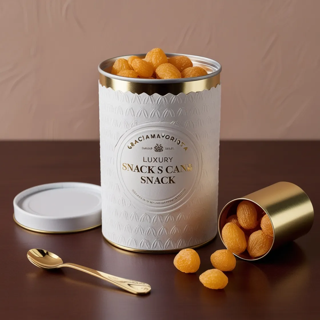 Graciamayorista Customizable Luxury Embossed Texture and Foil Lined Snack Packaging Jar with Easy Peel Lid-2