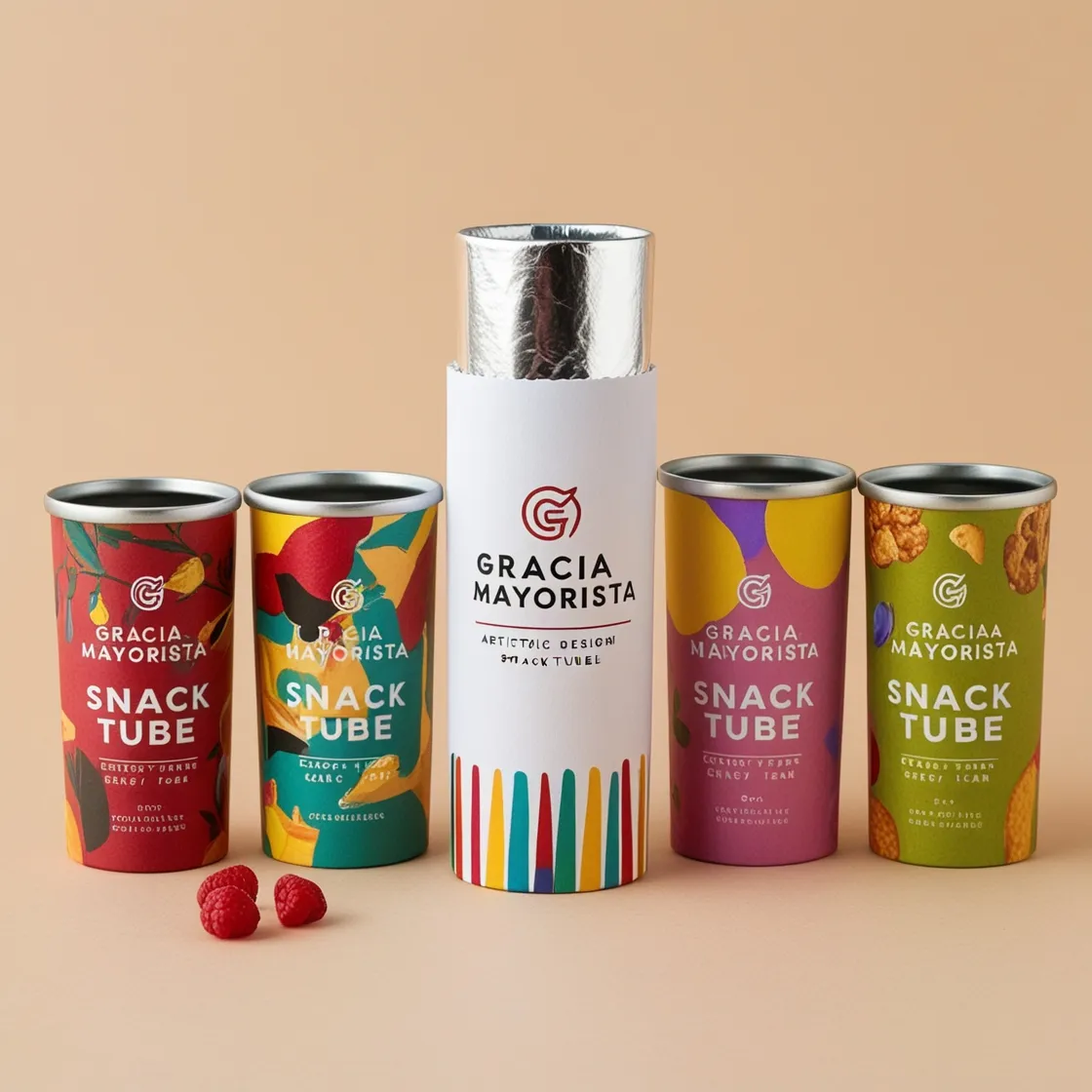 Graciamayorista Nostalgic Kraft Paper Tube for Snack Packaging