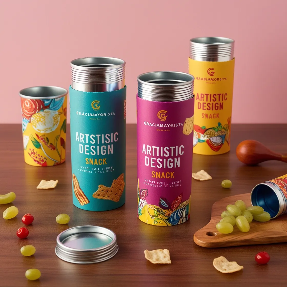 Graciamayorista Nostalgic Kraft Paper Tube for Snack Packaging-3