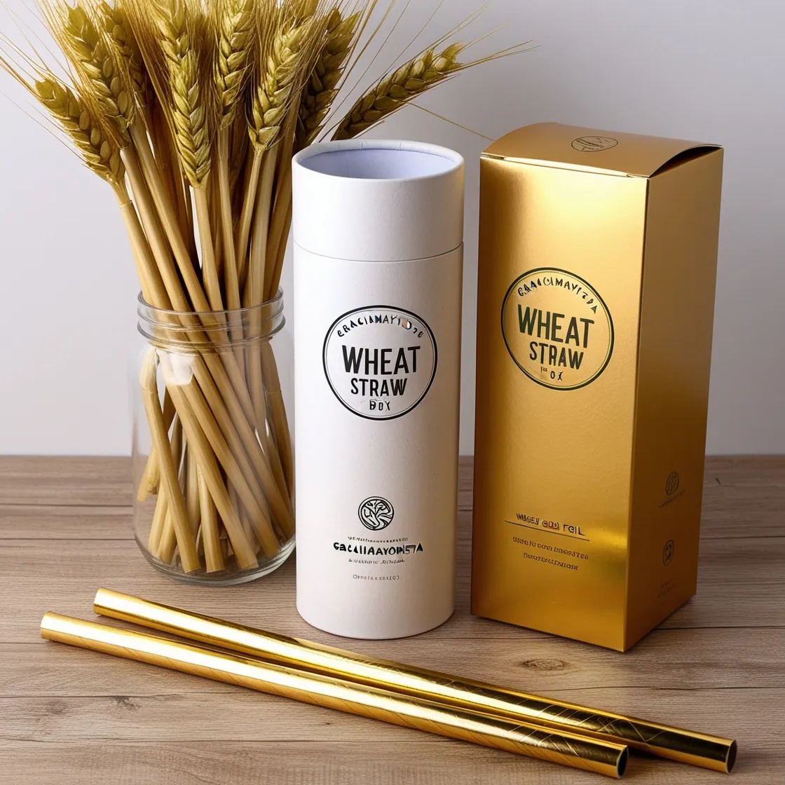 Graciamayorista Luxury Customizable Gold Foil Straw Paper Tube Packaging Box-2