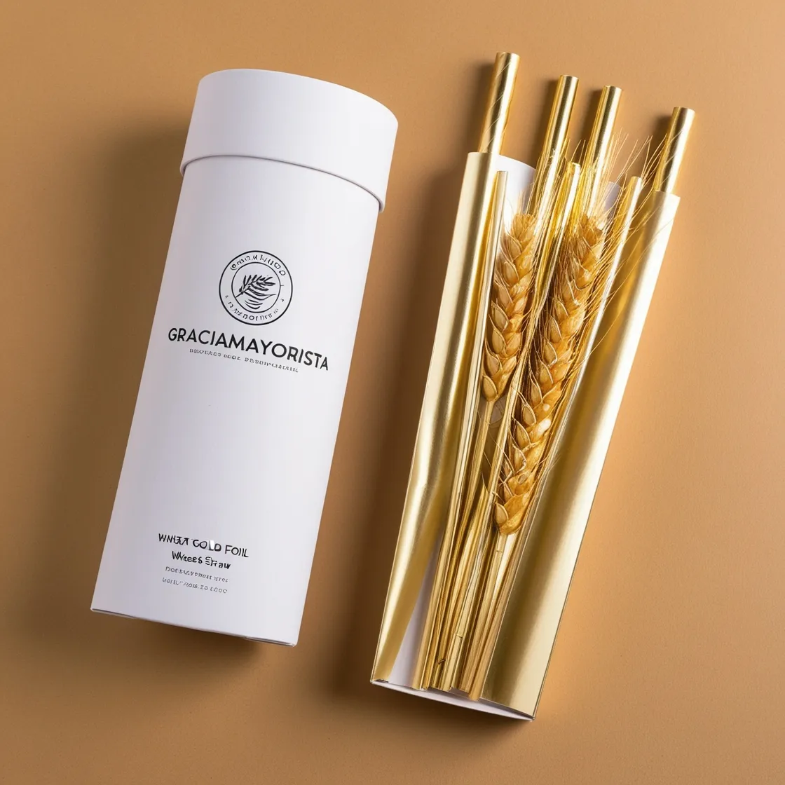 Graciamayorista Luxury Customizable Gold Foil Straw Paper Tube Packaging Box-3