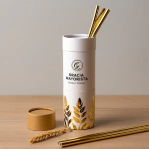 Graciamayorista Luxury Customizable Gold Foil Straw Paper Tube Packaging Box