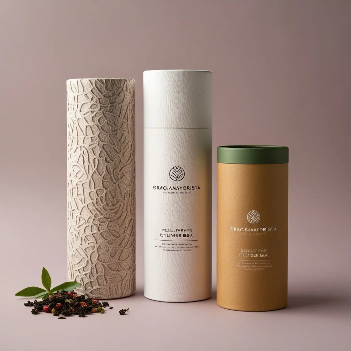 Unique Design Specialty Paper Cylinder Box for Herbal Tea Packaging