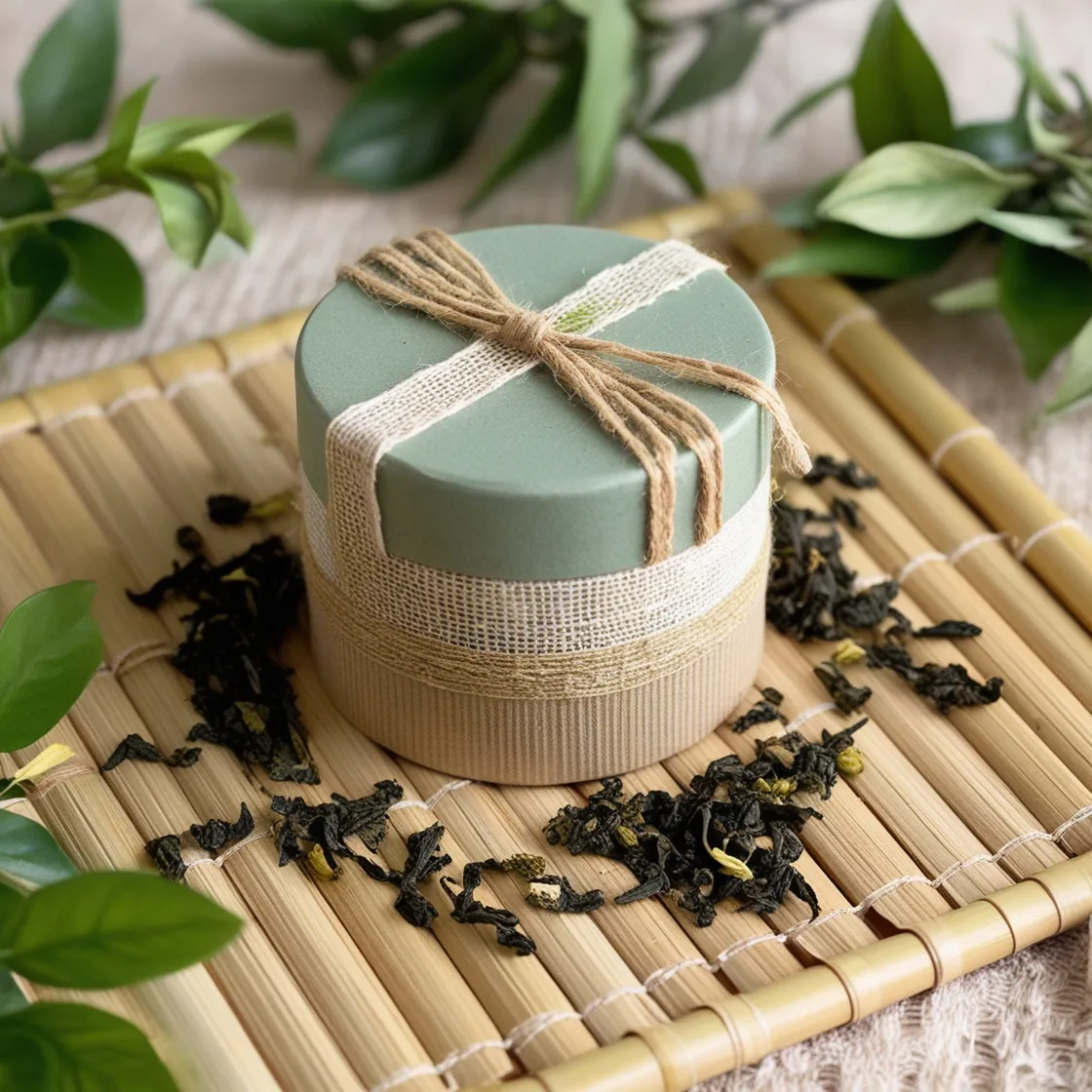 Eco-Friendly Handmade Tea Packaging with Natural Fibers and Bamboo